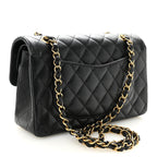 Caviar Quilted Small Double Flap Black