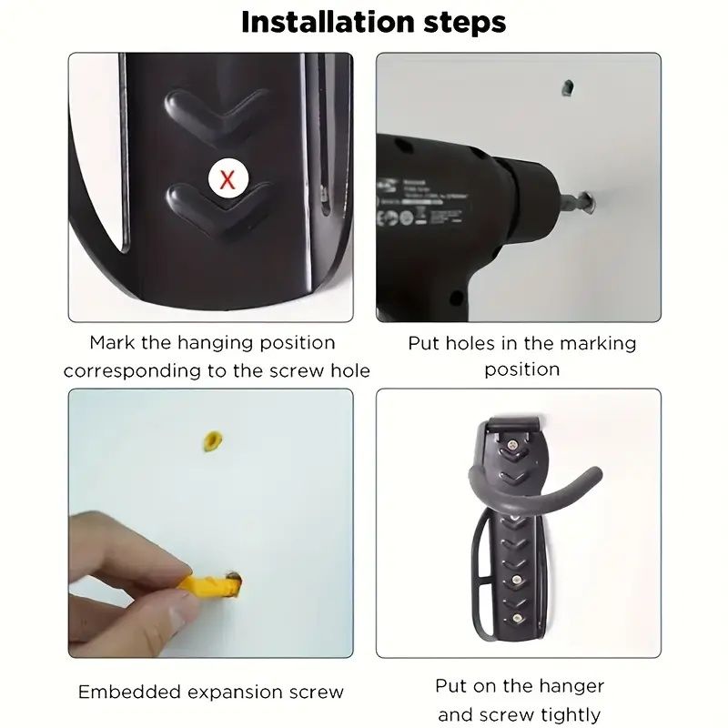 Heavy-Duty Wall Mount Bike/Scooter Hook - 50lb Capacity Adjustable Rack for Mi M365 & Ninebot ES1/ES2