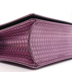 Metallic Patent Micro-Cannage Medium Diorama Flap Bag Pink