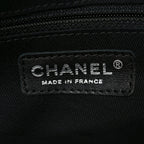Calfskin Contrast Stitch Tote Black