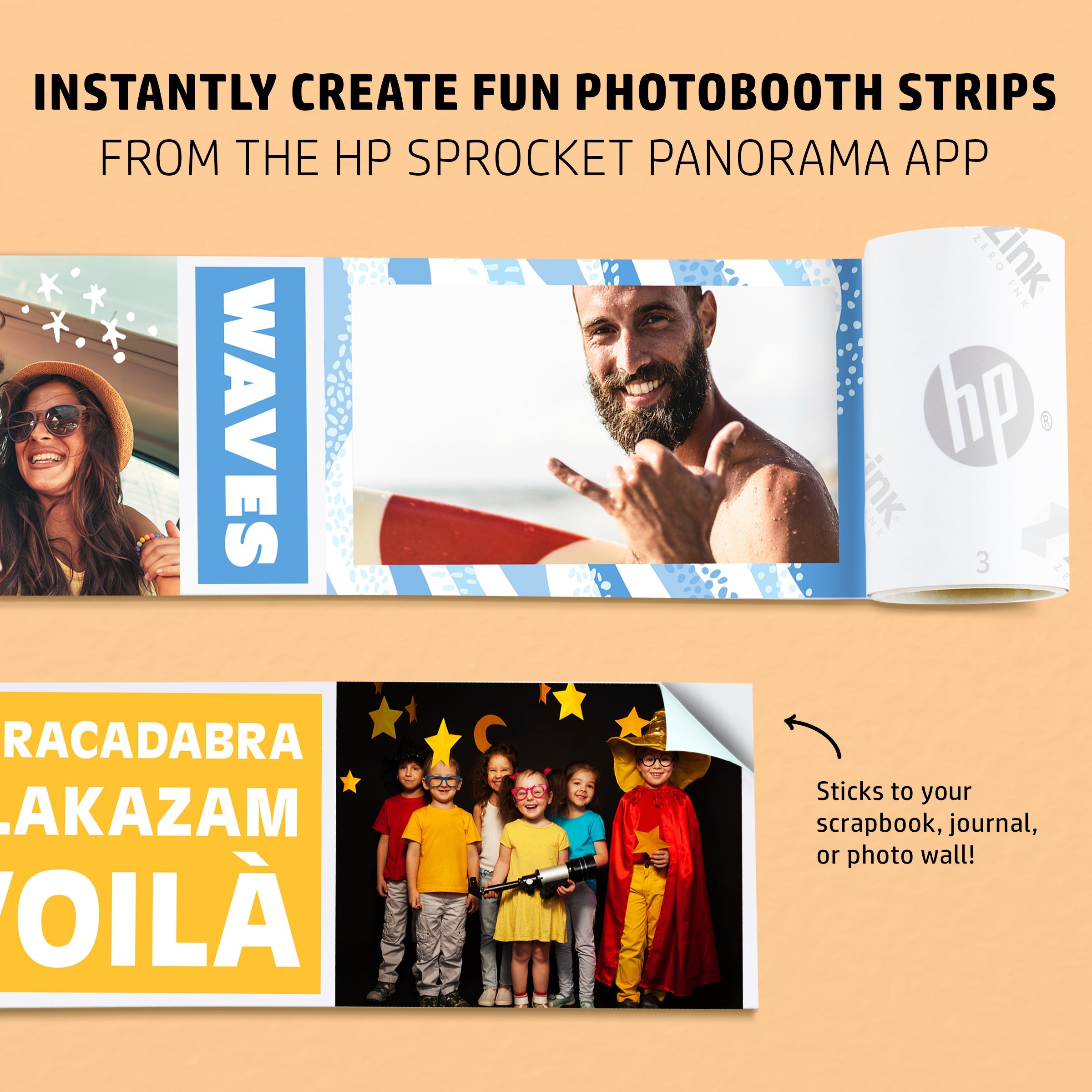 HP Sprocket Panorama Instant Label Printer & Photo Printer 2” x .5”- 9”