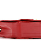Calfskin Chevron Quilted Large Statement Flap Red
