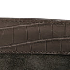Calfskin Crocodile Embossed Medium Monogram Sunset Fog