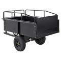 Heavy Duty ATV Trailer Steel Dump Cart, 750-Pound 15 Cubic Feet, Garden Utility Trailer with Removable Sides for Riding Lawn Mower Tractor