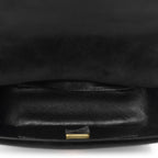 Velvet Quilted Crystal CC Mini Flap Black
