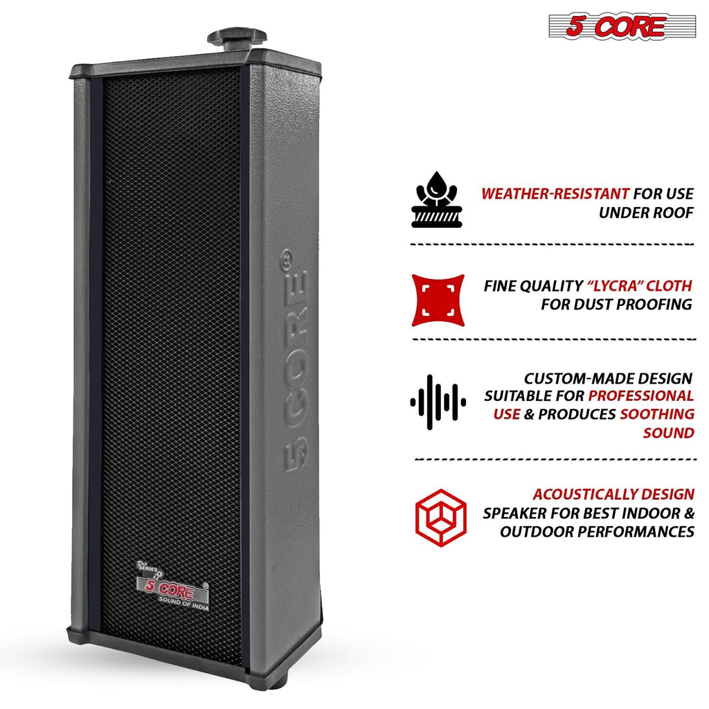 5 CORE Outdoor Speakers Stereo in Wall Speaker 100W Peak Passive Mount Wired Waterproof Patio House Garage Indoor Exterior Audio System Bocinas para Casa - 15TG 1Pc