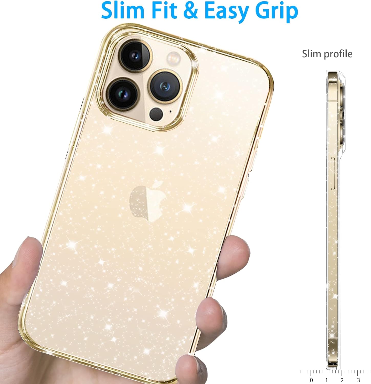 Entronix Case Compatible with iPhone 11 Pro Max - [Hard Back] Glitter Clear