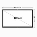 Portable Foldable Projector Screen 16:9 HD Outdoor Home Cinema Theater 3D Movie - 100 in