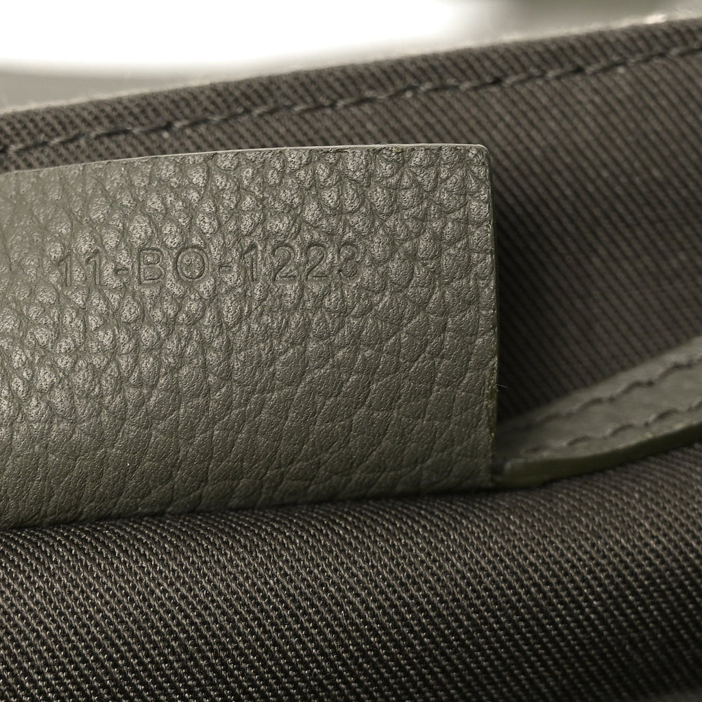 Oblique Jacquard Grained Calfskin Small Saddle Messenger Bag With Flap Green