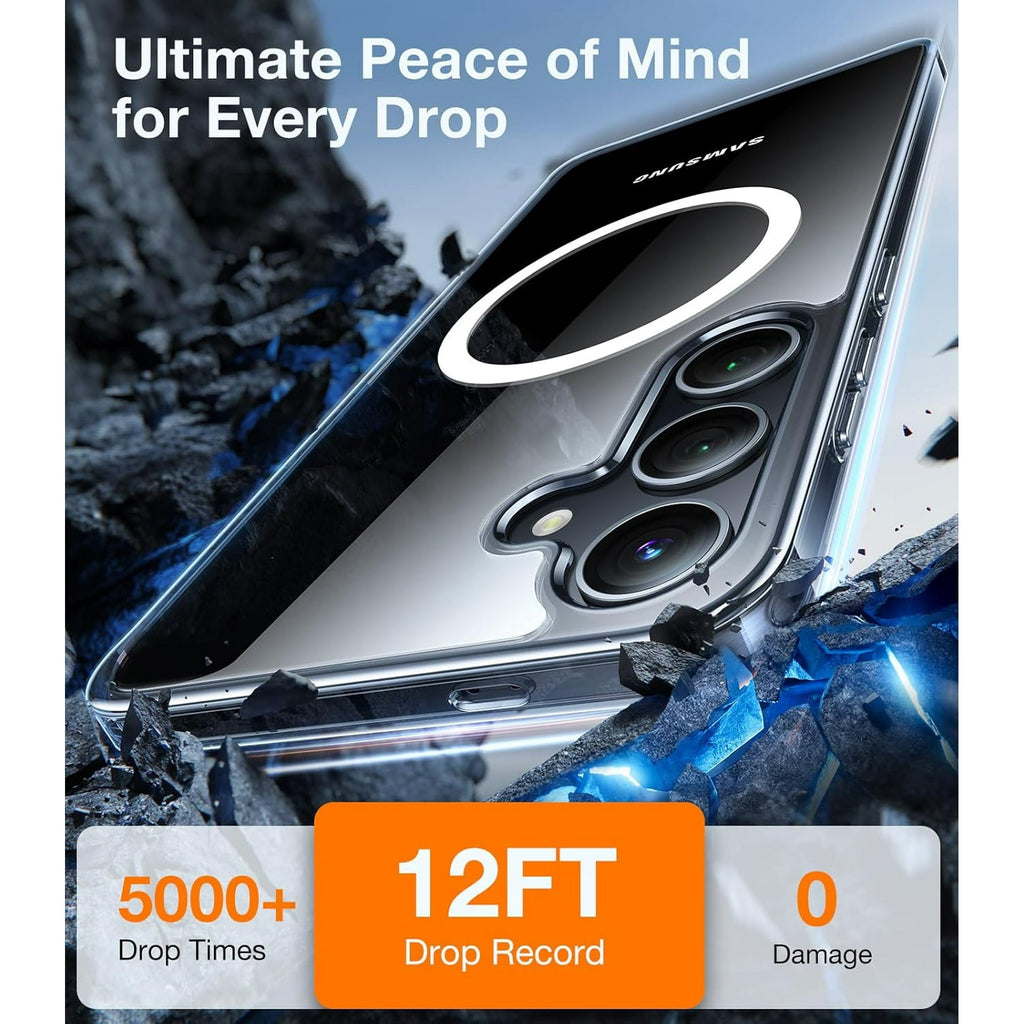 Entronix [Magnetic] Case Compatible with Galaxy S25 FE - [Hard Back] Slim Clear