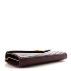 Grain De Poudre Matelasse Chevron Monogram Chain Wallet Rouge Legion