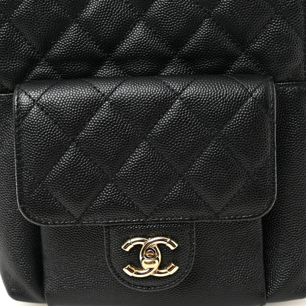 Caviar Quilted Small CC Day Backpack Black