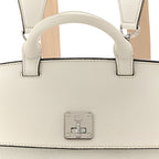 Grained Calfskin Medium Milla Convertible Backpack White Flake