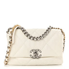 Lambskin Quilted Medium Chanel 19 Flap White