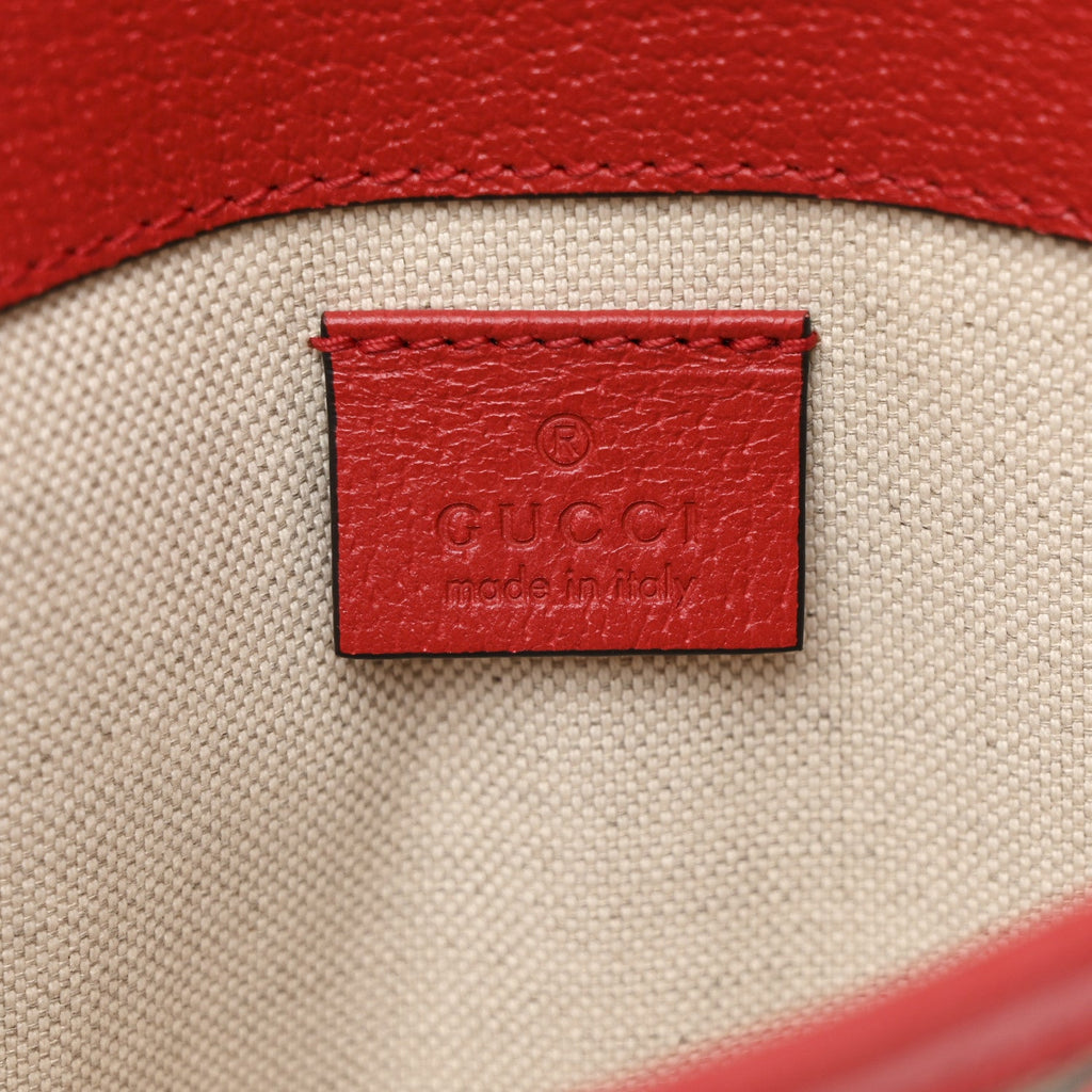 GG Supreme Monogram Apple Interlocking G Belt Bag Beige Multicolor Lobster Red