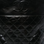Crumpled Calfskin En Vogue Rope Hobo Bag Black