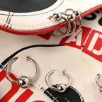 Canvas Hardcore Pierced Saddle Bag White Red Black