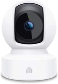 Indoor Pan/Tilt Smart Security Camera, 1080p HD Dog-Camera,2.4GHz with Night Vision,Motion Detection for Baby and Pet Monitor, Cloud & SD Card Storage, Works with Alexa& Google Home (EC70), White