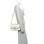 Senna Calfskin Petite GG Top Handle Shoulder Bag Mystic White