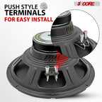 12 Inch Car Audio Speaker Pair 200W 4 Ohm Loud Clear Sound Replacement Component Driver - 2Pcs