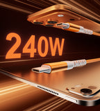 KUXIU 240W 4.92/1.5m Magnetic Auto-Coiling Cable - Cosmic Orange