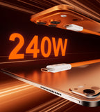 KUXIU 240W Magnetic Auto-Coiling Cable (USB-C to USB-C) - Cosmic Orange