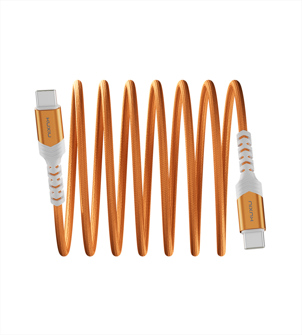 KUXIU 240W 4.92/1.5m Magnetic Auto-Coiling Cable - Cosmic Orange