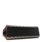 GG Supreme Monogram Calfskin Medium Padlock Shoulder Bag Beige Black Cuir