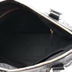 Lambskin Cannage Side Pocket Satchel Black