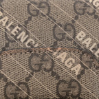 X BALENCIAGA GG Supreme Monogram Web Logo Print Mini Horsebit 1955 Shoulder Bag Beige Ebony