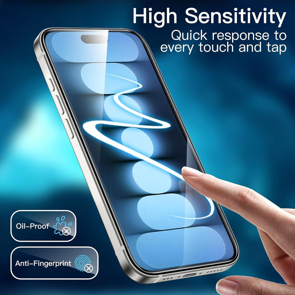 SAHARA - ZeroDamage Ultra-Strong Tempered Glass Screen Protector (2-Pack) - iPhone 15 Pro Max