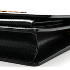 Coated Bark Calfskin Sunset Chain Wallet Black
