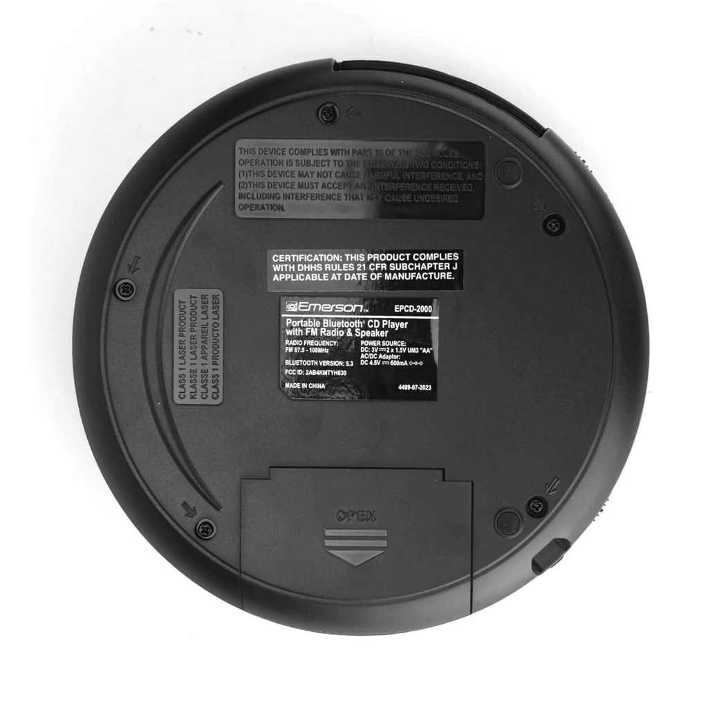 Portable Bluetooth CD Player with FM Radio and Speaker