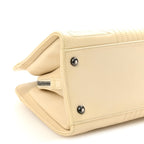 Glazed Calfskin Quilted Korean Garden Off White