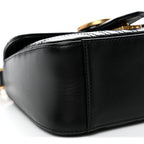 Calfskin Matelasse Mini GG Marmont Top Handle Shoulder Bag Black