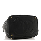 Caviar Quilted Drawstring Backpack Black