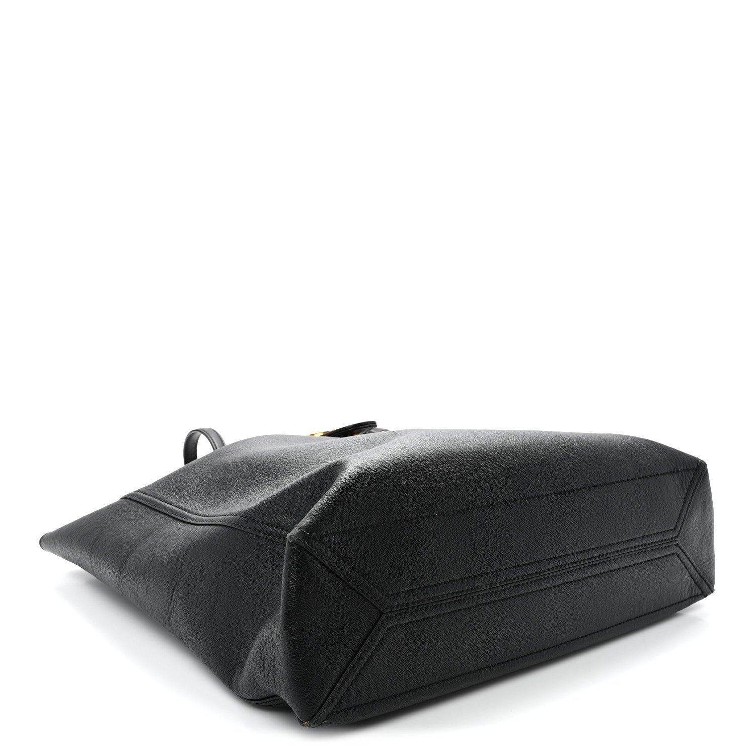New Sakai Calfskin Lux Medium Dahlia Tote  Black