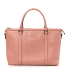 Soft Microguccissima Medium Zippered Satchel Soft Pink