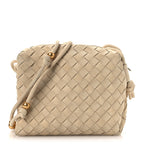 Suede Intrecciato Small Loop Camera Bag Sand
