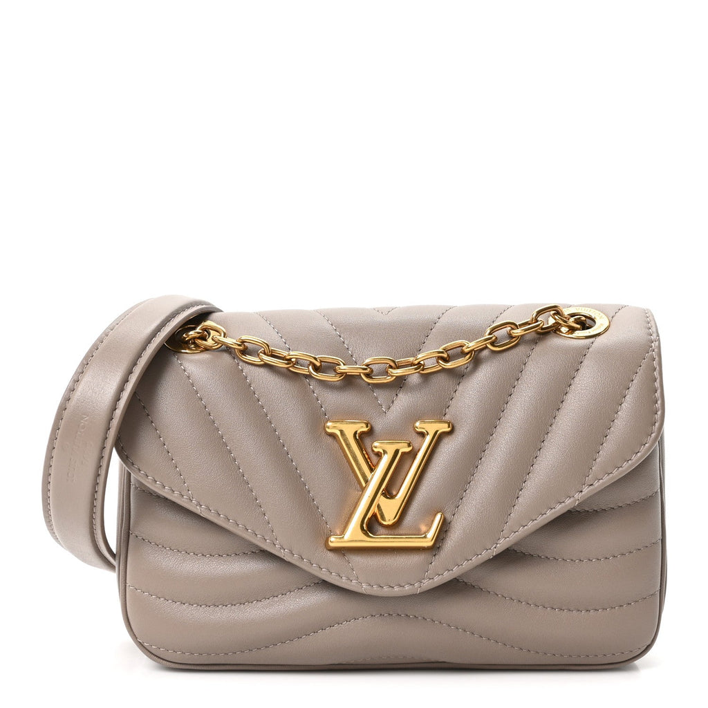 Calfskin LV New Wave Chain Bag Taupe