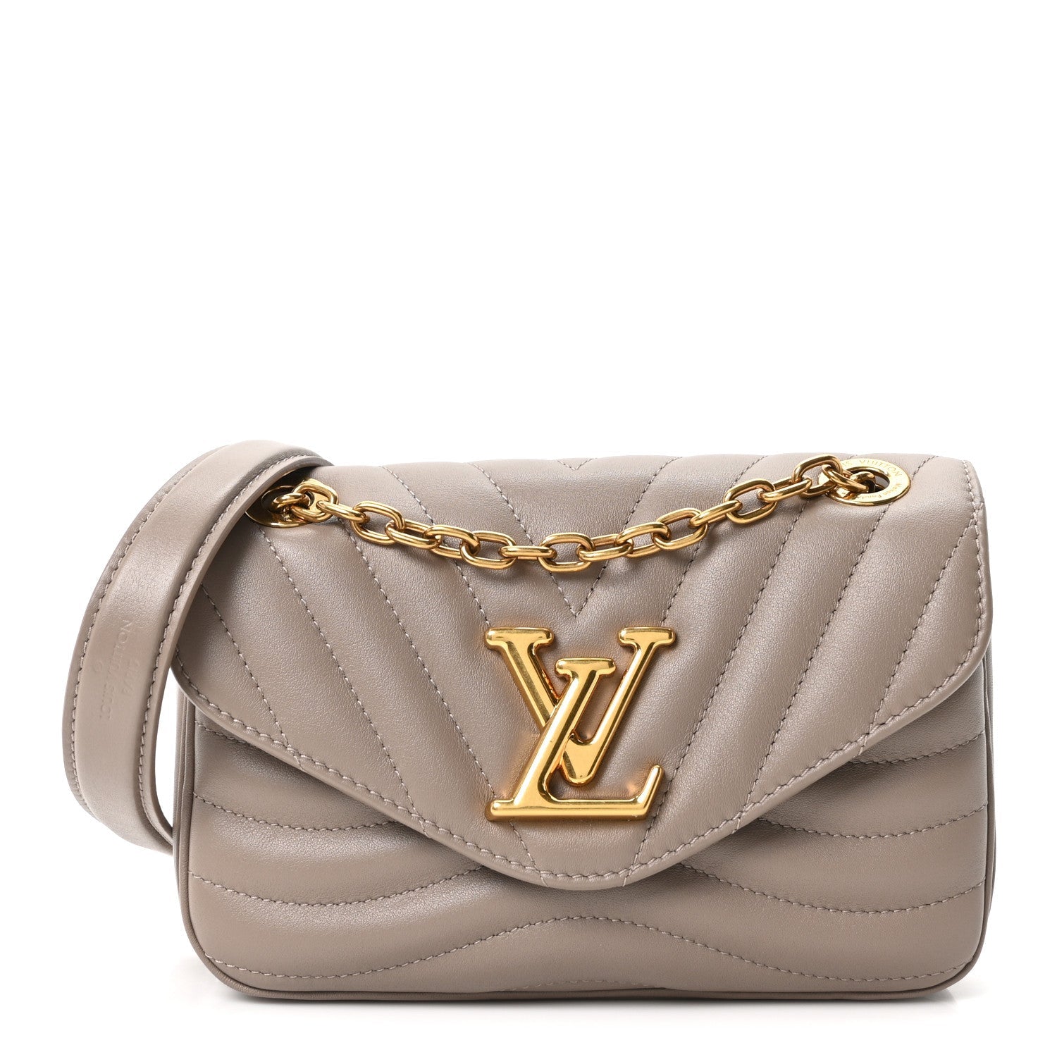 Calfskin LV New Wave Chain Bag Taupe