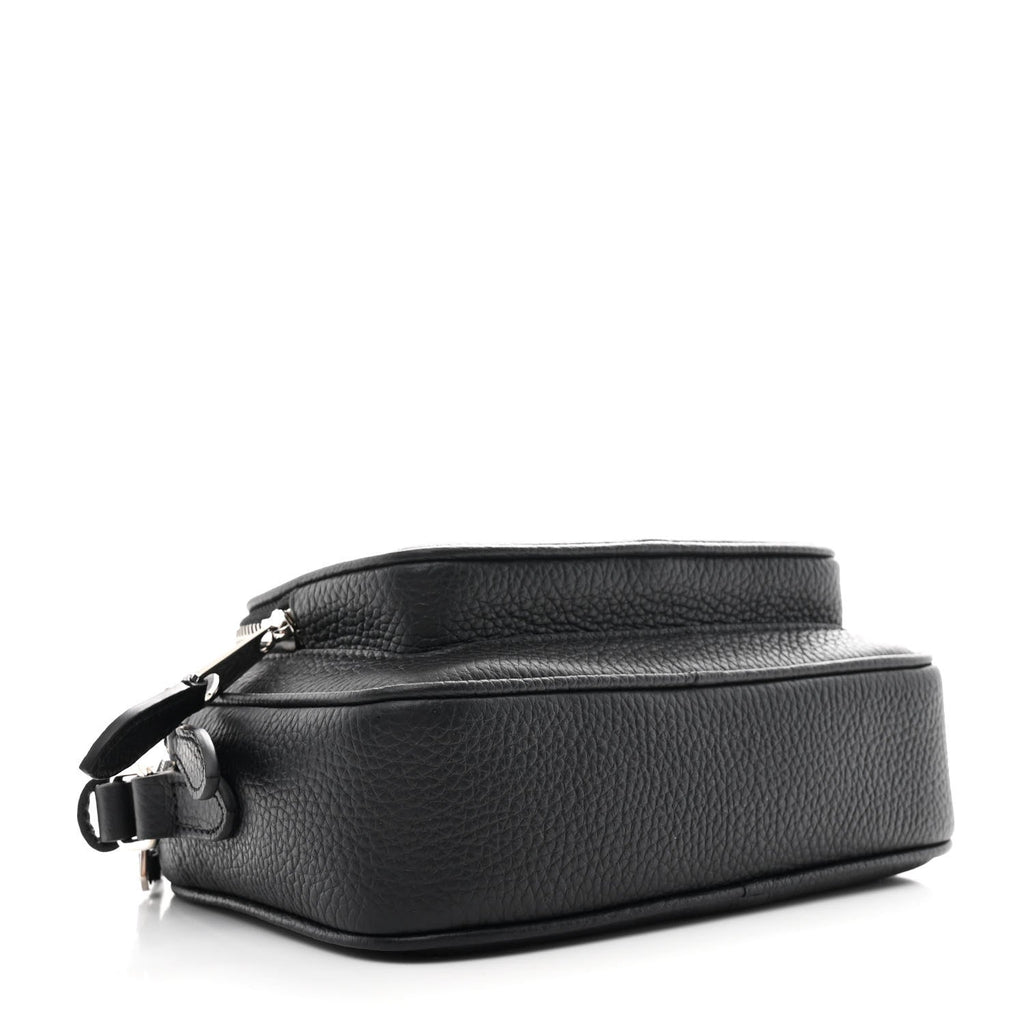 Grained Calfskin Small Camera Bag Black