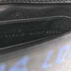 Grained Calfskin Graffiti BB Chain Wallet Black Bleu Violet