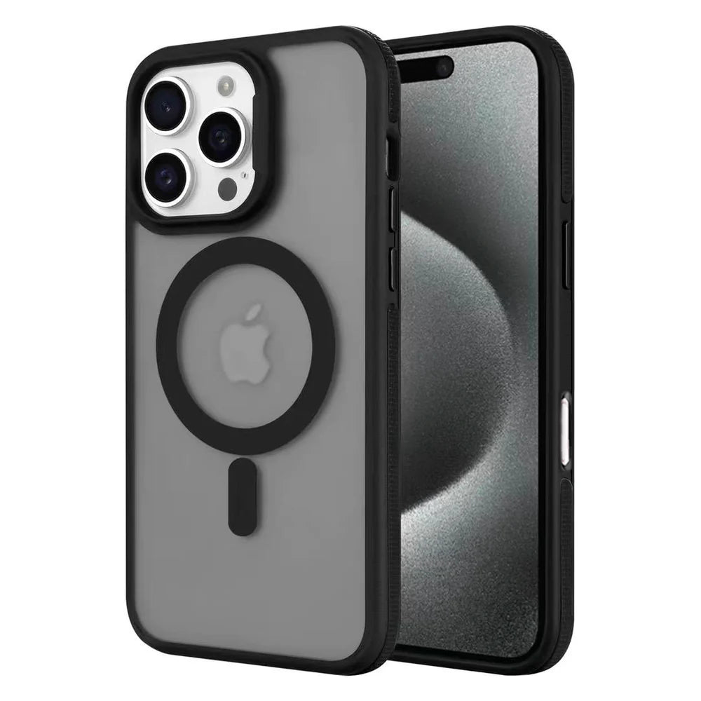 Entronix [Magnetic] Case Compatible with iPhone 16 Pro Max - Translucent Matte Back w/ Rugged Edges