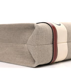 Cotton Calfskin Medium Woody Ribbon Tote White Brown