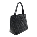 Caviar Quilted Medallion Tote Black