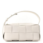Lambskin Maxi Intrecciato Small Brick Cassette Bag White
