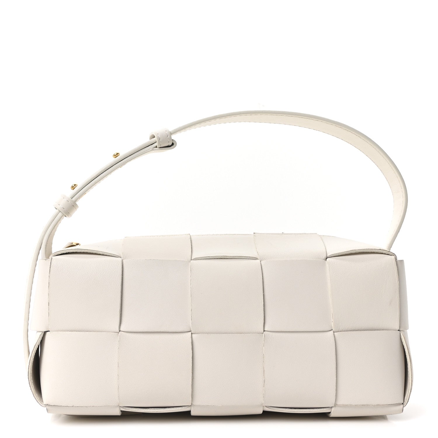Lambskin Maxi Intrecciato Small Brick Cassette Bag White