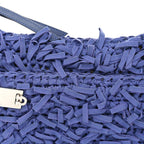 Canvas Fringe Hug Shoulder Bag Blue