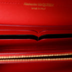 Calfskin Wallet on Chain Red
